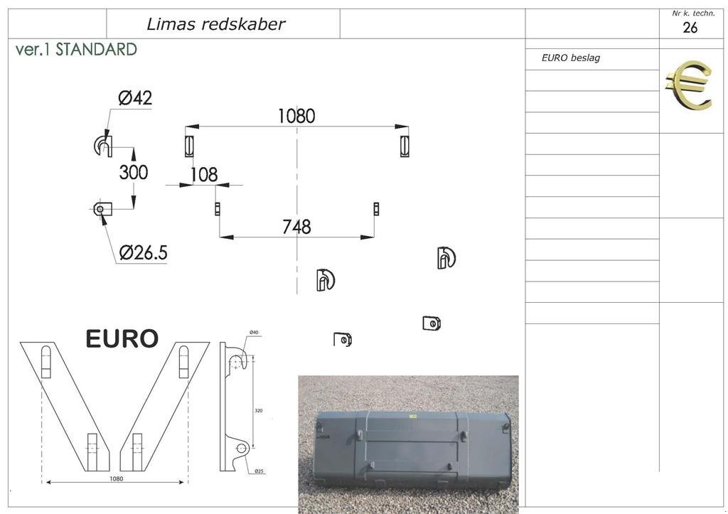 Frontlader des Typs Sonstige Ny 1,5m Uni. Skovl med Euro, Gebrauchtmaschine in Lintrup (Bild 2)