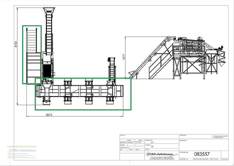 Sonstige Kartoffeltechnik des Typs EURO-Jabelmann gebr. Verteilerband mit 7 Fallsegel a. 5 Stufen inkl. Untergestell und Podest für Sortieranlage z.B. JKS 144, Gebrauchtmaschine in Itterbeck (Bild 3)