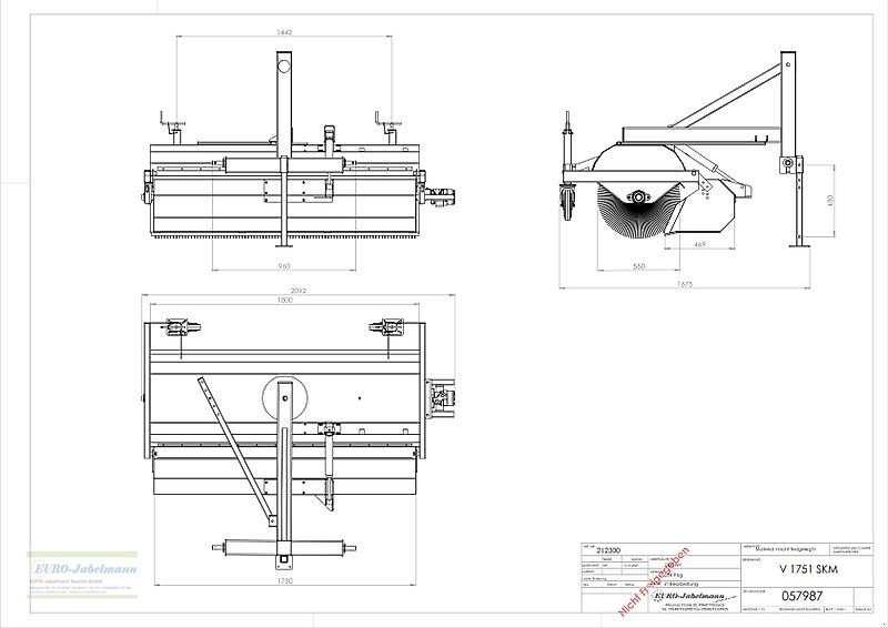 Kehrmaschine des Typs EURO-Jabelmann Kehrmaschine, Schlepperkehrmaschine V 1751 SKM, 1,75 m NEU, Neumaschine in Itterbeck (Bild 7)