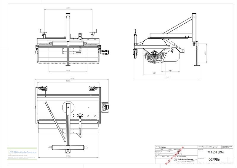 Kehrmaschine des Typs EURO-Jabelmann Kehrmaschine, Schlepperkehrmaschine V 1501 SKM, 1,50 m NEU, Neumaschine in Itterbeck (Bild 7)