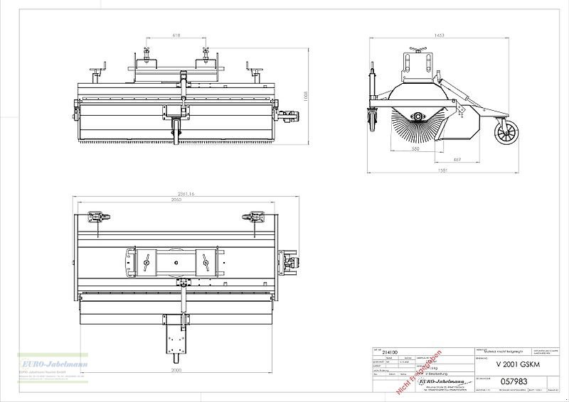 Kehrmaschine des Typs EURO-Jabelmann Kehrmaschine, Staplerkehrmaschine V 2001 GSKM, 2,00 m NEU, Neumaschine in Itterbeck (Bild 5)