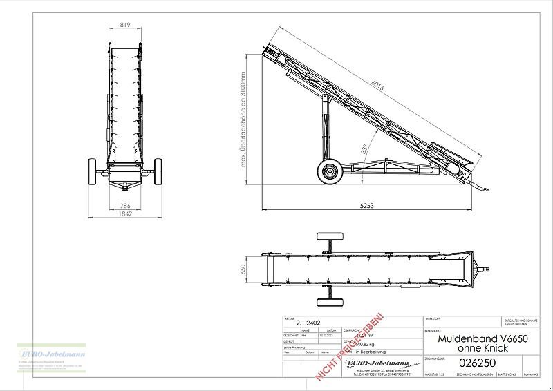 Förderanlage des Typs EURO-Jabelmann Förderband, EURO-Band V 6650, 6 m, NEU, Neumaschine in Itterbeck (Bild 8)