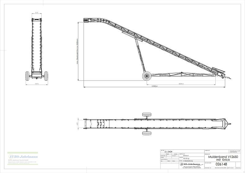 Förderanlage des Typs EURO-Jabelmann Förderband, EURO-Band V 12650, 12 m, NEU, sofort ab Lager, Neumaschine in Itterbeck (Bild 27)