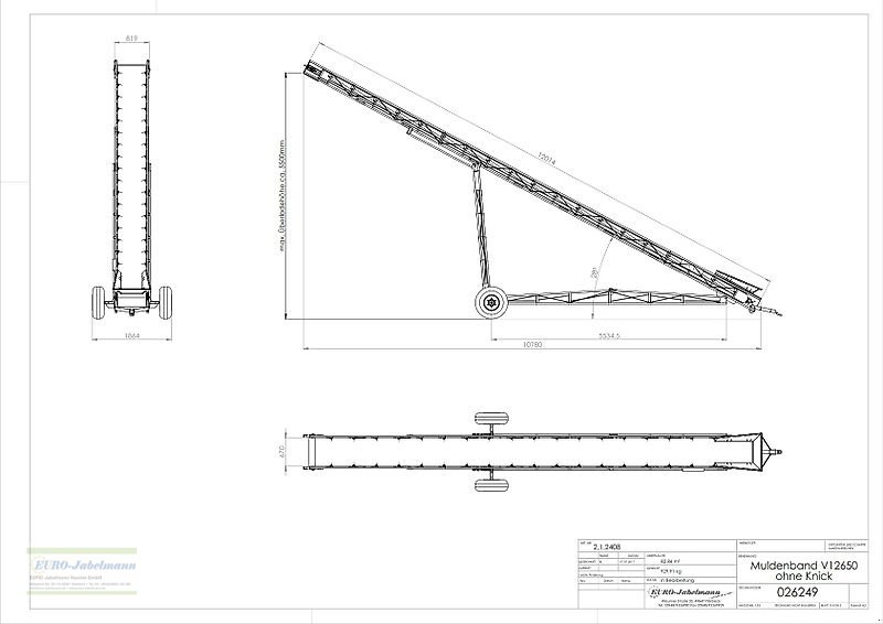 Förderanlage des Typs EURO-Jabelmann Förderband, EURO-Band V 12650, 12 m, NEU, sofort ab Lager, Neumaschine in Itterbeck (Bild 25)